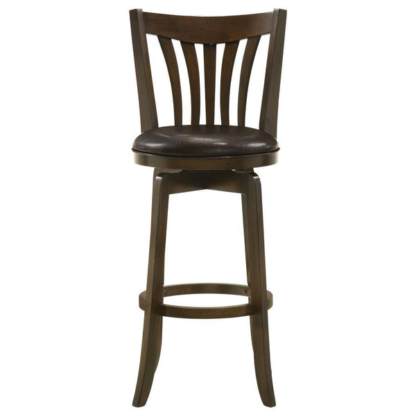 Lambert - Wood Pub Height Swivel Bar Chair - Dark Cherry