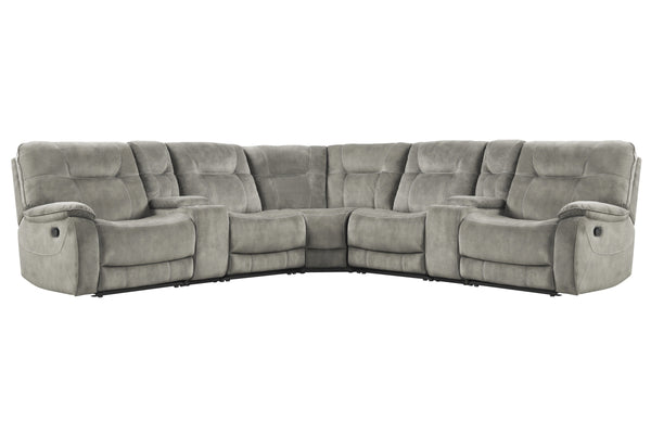 Innovative modular design ensures this sectional can be configured to complement any space. Oversized seats sit like a chair-and-a -half for expansive comfort<br/><br/><b>Product Features</b><ul><li>Manual-powered seat is easily reclined with release of l