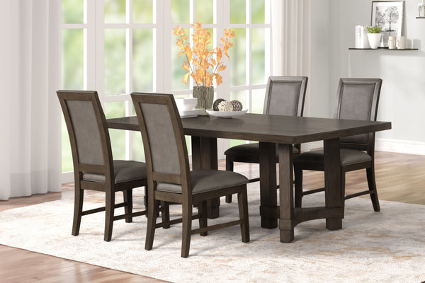 The Cityscape 5-Piece Dining Set offers a perfect balance of style, durability, and functionality, making it an excellent choice for modern dining spaces. This set features a rectangular dining table crafted from Rubberwood solids, manufactured woods, and