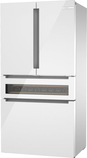 800 Series, French Door Bottom Mount Refrigerator, Glass door, 36'', White