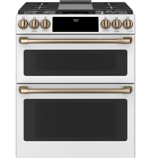 Café™ 30" Smart Slide-In, Front-Control, Dual-Fuel, Double-Oven Range with Convection