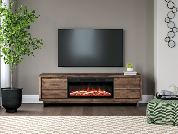 Zadilyn - Brown - 72" TV Stand With Electric Fireplace