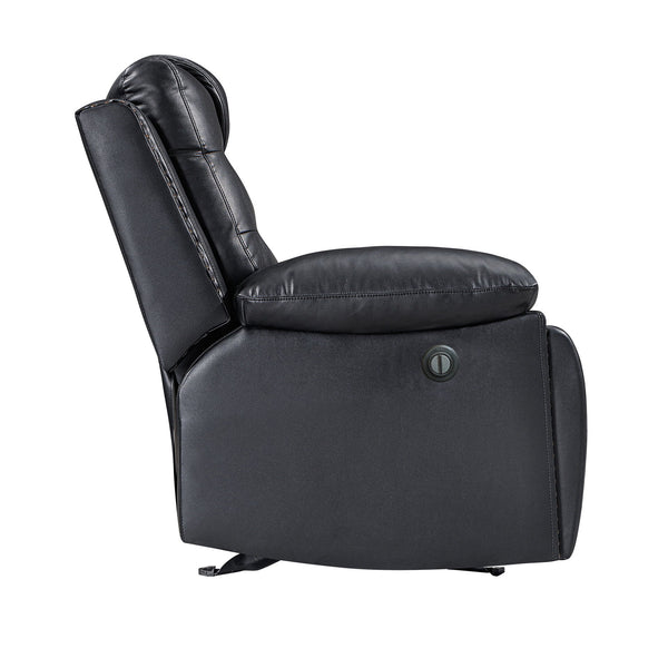 Nikko - Sofa With Power Footrest - Black / Gray