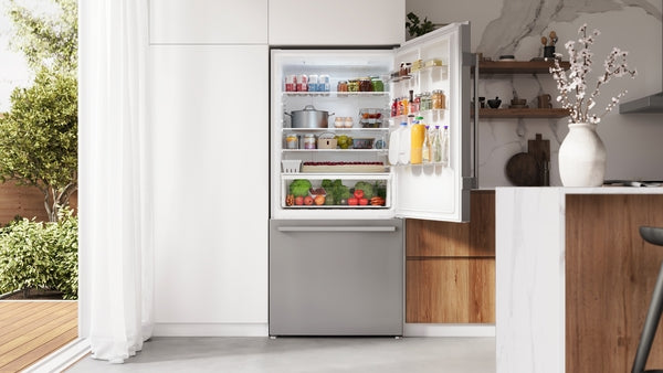 100 Series, Freestanding Bottom Freezer Refrigerator, Stainless steel (with anti-fingerprint), Total No Frost