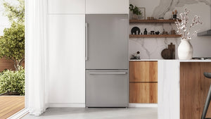 100 Series, Freestanding Bottom Freezer Refrigerator, Stainless steel (with anti-fingerprint), Total No Frost