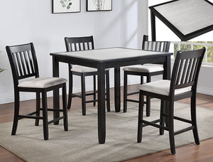 Salvador - 5 Piece Counter Height Set - Charcoal / White