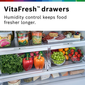 36" 500 Series, 3-Door, Counter Depth, External ice/water, Stainless Steel