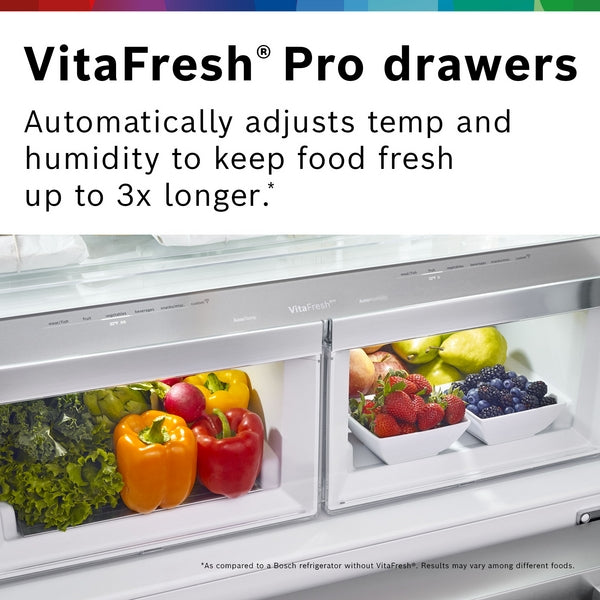 800 Series, French Door Bottom Mount Refrigerator, 36'', Stainless steel (with anti-fingerprint)