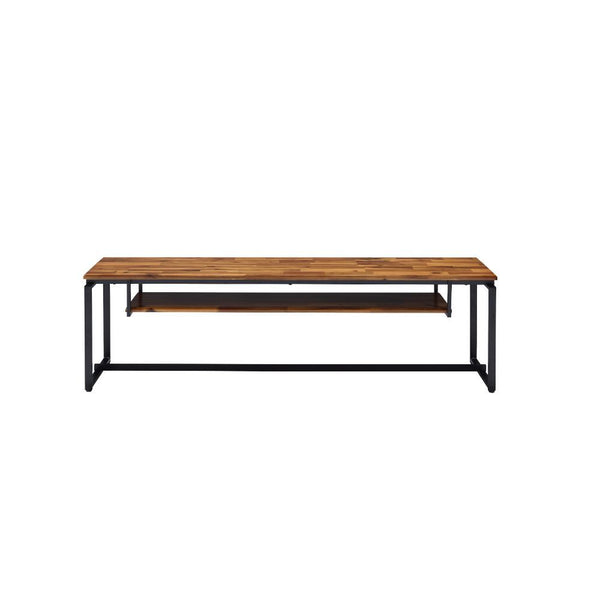  this piece features a shelf for accommodating a cable box