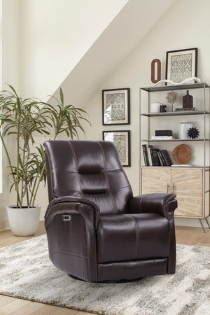 Carnegie - Powered By Freemotion Cordless Power Swivel Glider Recliner (Set of 2) - Verona Coffee
