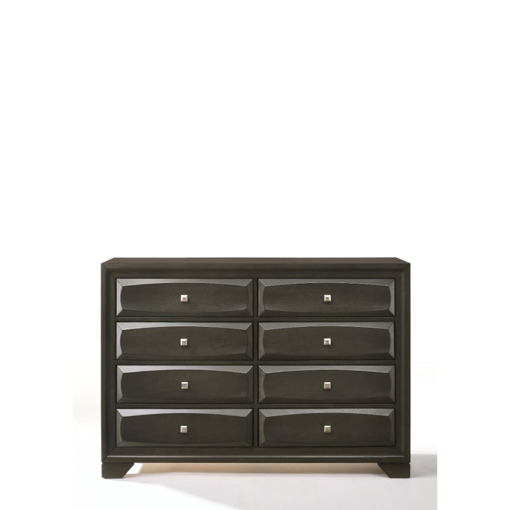 8 Drw Drawer: Beveled Fronts, Glide Center Metal (Kenlin, 8-" Ext. ), Dovetail English Front & Back, Felt-Lined Top Drawer, , Safety Stop Included, Manual Close, Hardware: Single Knob, Nickel Brushed Metal Clearance Floor to Bottom Frame: 3 Inches (70mm) 