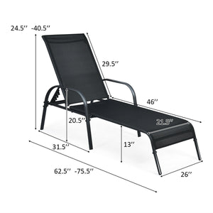 Don't leave the lounge chairs outside in raining days for prolonging its' using life <br>Made of Sun-proof and breathable fabric for long-lasting use <br>Powder coated steel frame provides sturdy support <br>Thick legs and anti-slip pads provide extra sta
