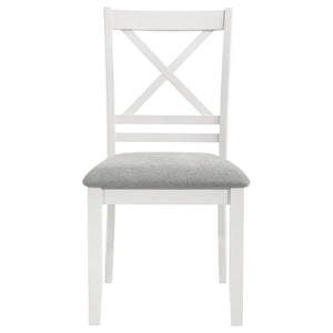 Hollis-Cross Back Wood Dining Side Chair (Set of 2) - White