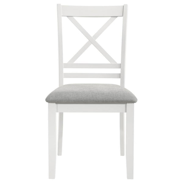 Hollis-Cross Back Wood Dining Side Chair (Set of 2) - White