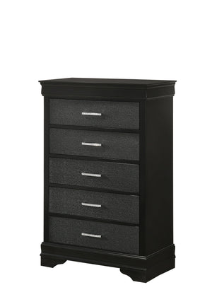 Amalia - Full 5 Piece Bedroom Set - Black