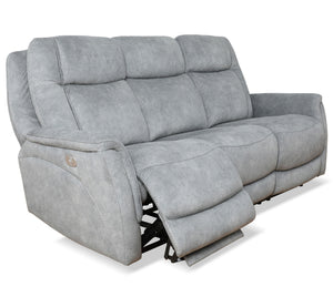 Linus - Power Reclining Sofa And Loveseat - Hudson Gray