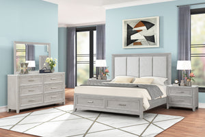  designed for ultimate comfort and convenience. The bed is complemented by a 6-drawer dresser and two 2-drawer nightstands