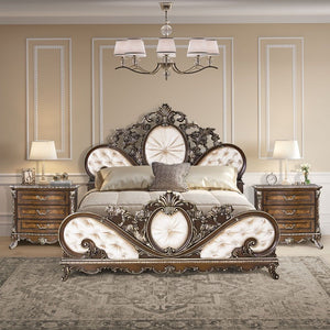 Devany - Eastern King Bed - Cream And Cherry