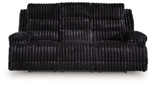 Rhine Falls - Onyx - Reclining Power Sofa With Drop Down Table