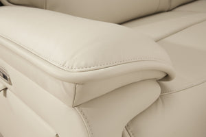 Double Deal - Almond - 6-Piece Power Reclining Sectional With Console