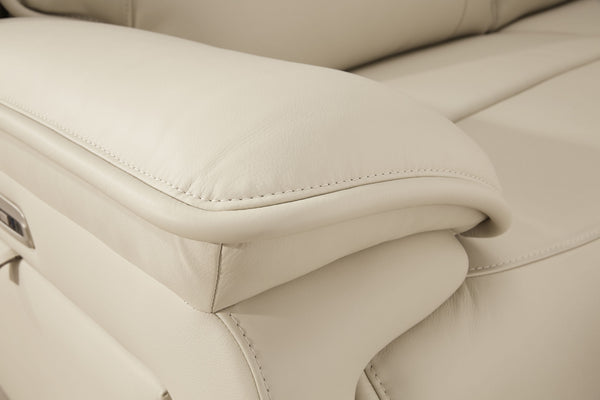 Double Deal - Almond - 6-Piece Power Reclining Sectional With Console