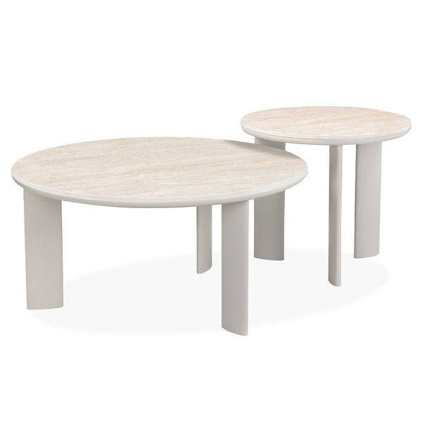 Ingram - Coffee Table - Sintered Stone & Light Gray Finish