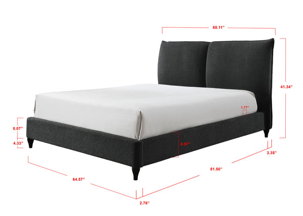 Jenn - King Bed - Charcoal