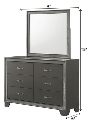 Kaia - King 5 Piece Bedroom Set - Dark Gray