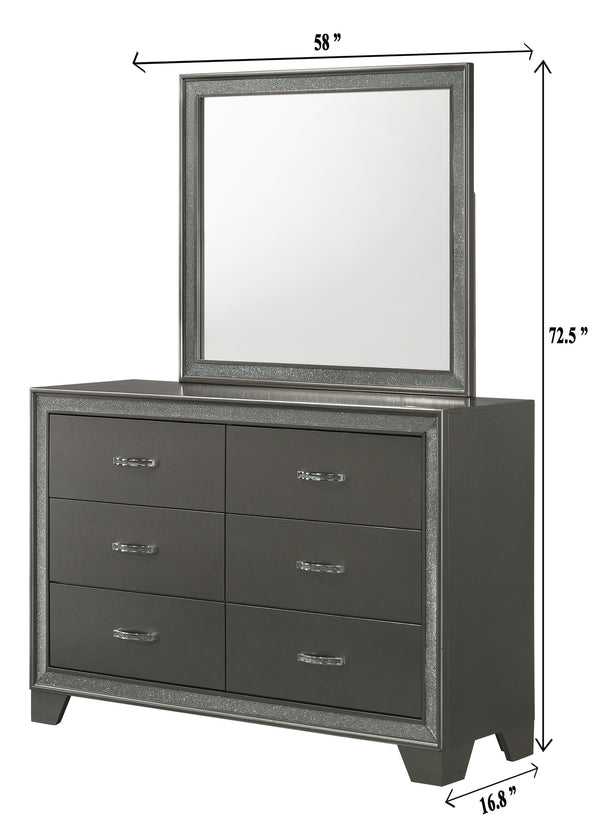 Kaia - King 5 Piece Bedroom Set - Dark Gray