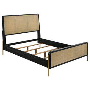  and mirror. Its rich black frame finish enhances each piece