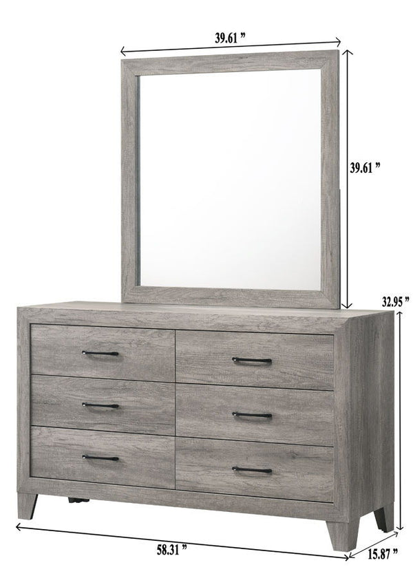 Hopkins - King 5 Piece Bedroom Set - Gray