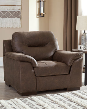  turn to this designer chair and ottoman. Wind down at the end of a long day when you sink into this canyon of comfort. <h4><b>Maderla - Walnut - Chair</b></h4> <table width=-"100%-"><colgroup><col style=-"width: 30%