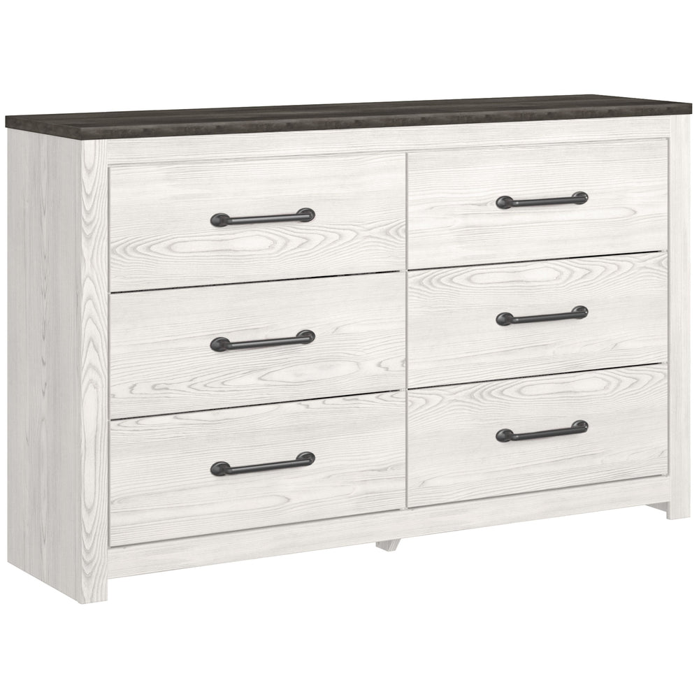 Gerridan - 7 Pc. - Dresser, Mirror, Chest, Full Panel Bed, 2 Nightstands - White / Gray