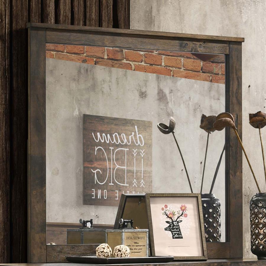 Classically elegant and seriously stylish, this rectangular mirror is the perfect finishing touch to a rustic style bedroom. Its expansive size is perfect for balancing the design of your personal space. A rich, rustic golden brown finish adds warmth to i