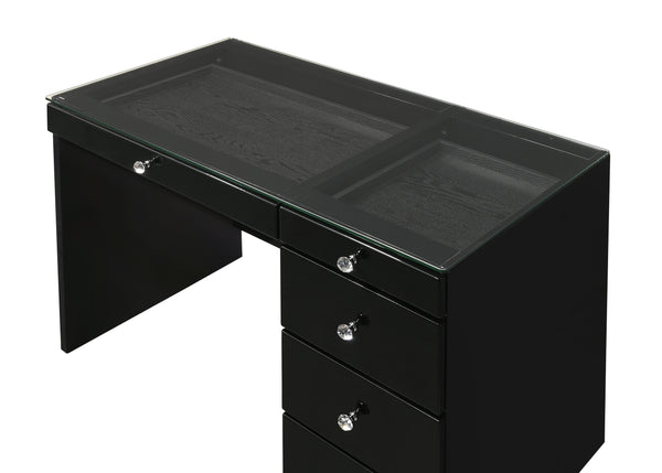  LED Mirror & Stool - Black