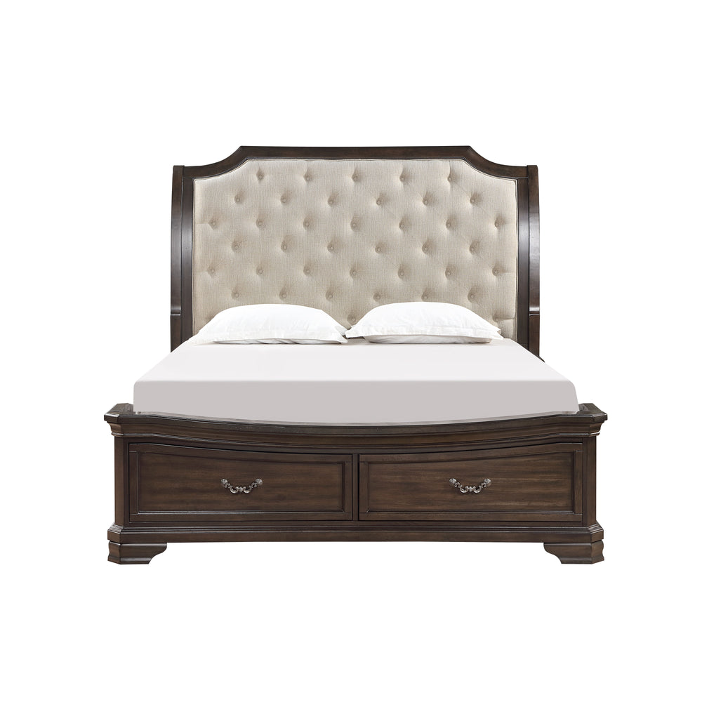 Introducing the Lyndhurst Bed in Walnut Brownâ€”a marvel of enduring craftsmanship. Crafted from solid Acacia, Acacia veneers, and manufactured wood, this bed ensures unparalleled strength and durability. Its rich walnut finish, achieved through a meticul