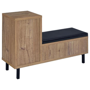 Teller - 1-Door Entryway Shoe Storage Bench - Natural Oak