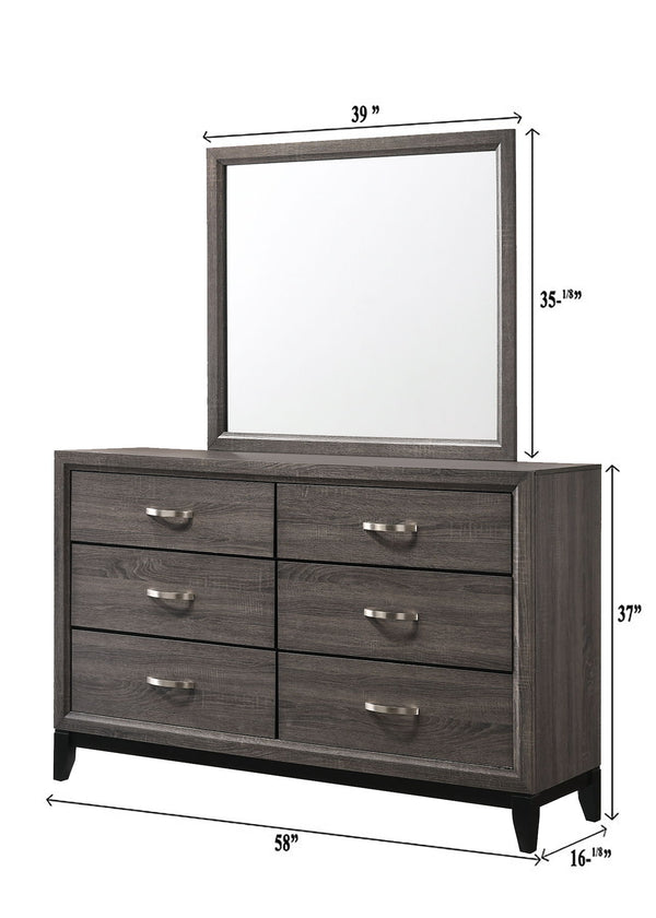 Akerson - King 5 Piece Bedroom Set - Gray