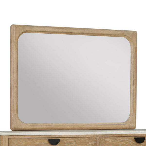 Escape - Bedroom Queen Panel Bed 2 Nightstands And Dresser With Mirror - Glazed Natural Oak