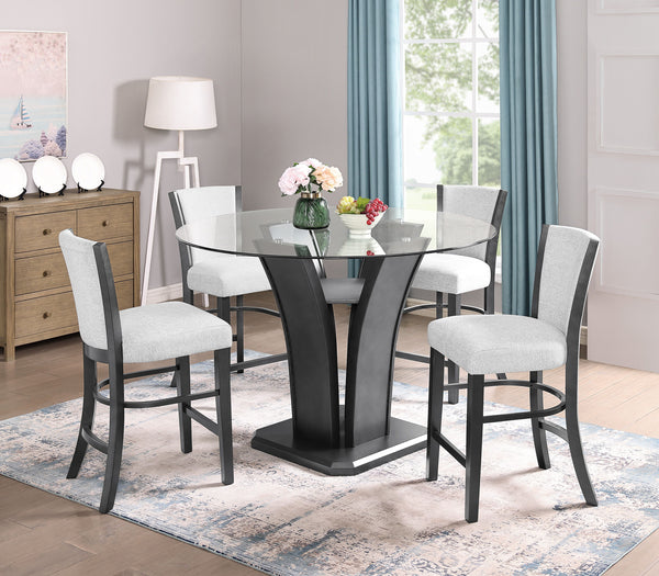 Camelia - Counter Height Table - Dark Gray<h4><b>Camelia - Counter Height Table Base - Black</b></h4> <table width="100%"><colgroup><col style="width: 30%"> <col style="width: 70%"> </colgroup> <tbody> <tr> <td>Dimensions</td> <td> 54.00"L x 54.00"D x 36.