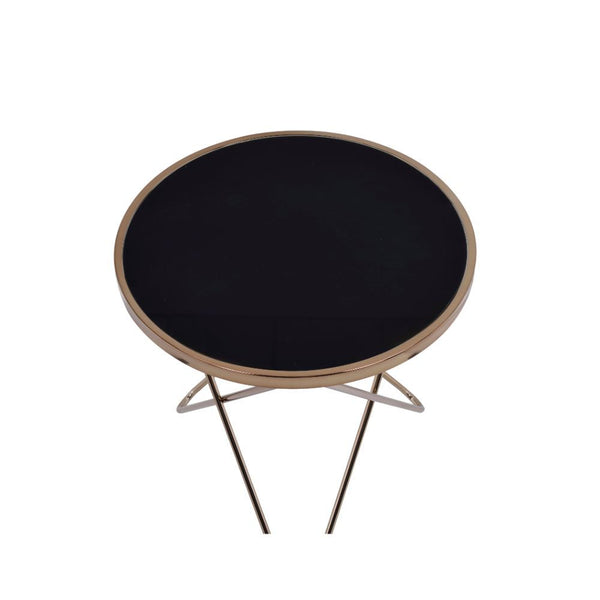Valora - End Table - Champagne & Black Glass
