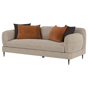 Jade - Chenille Upholstered Sculpted Track Arm Sofa - Latte