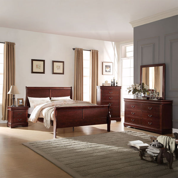 Louis Philippe - Eastern King Bed - Cherry