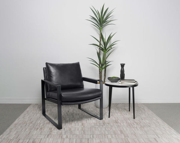 Rosalind - Upholstered Track Arm Accent Chair - Black