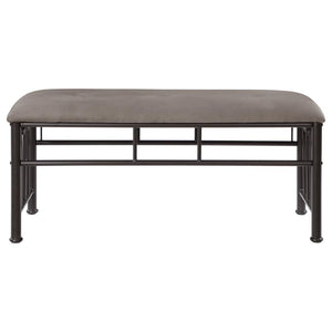 Livingston - Microfiber Upholstered Bench - Brown And Bronze