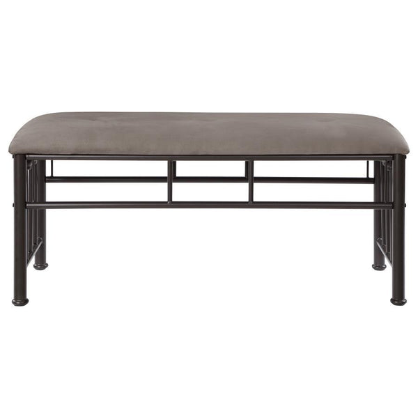 Livingston - Microfiber Upholstered Bench - Brown And Bronze