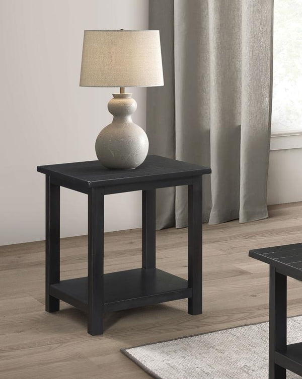  this end table enhances your living room with cozy style. Built from pine wood and reinforced with engineered wood