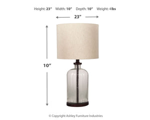 Bandile - Clear / Bronze Finish - Glass Table Lamp