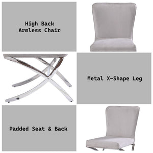 Daire - Side Chair (Set of 2) - Velvet & Chrome