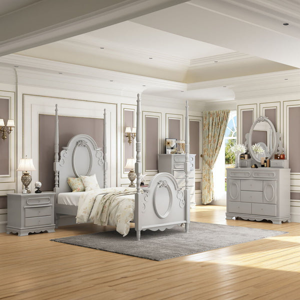 Flora - Full Bed With Poster - Gray